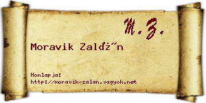Moravik Zalán névjegykártya